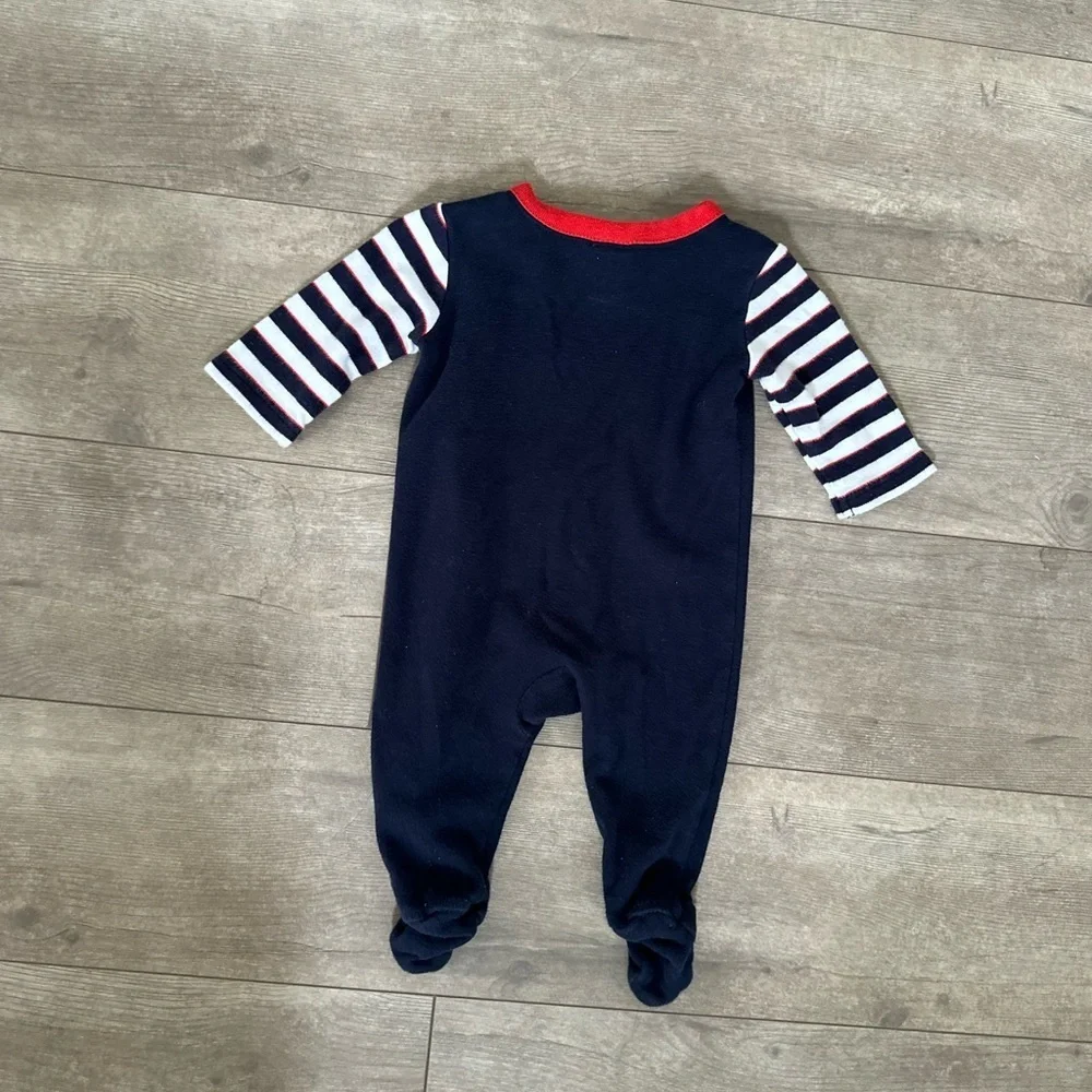 Gymboree baby boy Stripe Monkey One Piece footies 0-3 Months ADORABLE